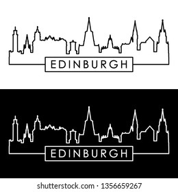 Edinburgh skyline. Linear style. Editable vector file.