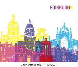 Edinburgh skyline pop in editable vector file