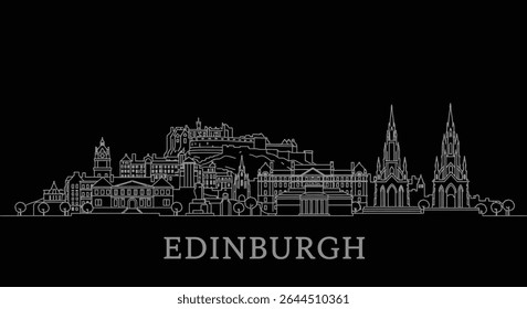 Edimburgo Skyline Escócia Landmark Vetor.