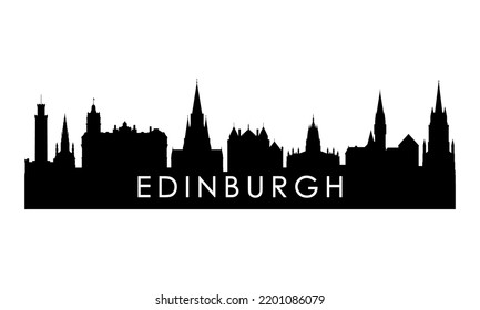 Edinburgh skyline silhouette. Black Edinburgh city design isolated on white background. 