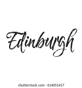 edinburgh, text design. Vector calligraphy. Typography poster. Usable as background.