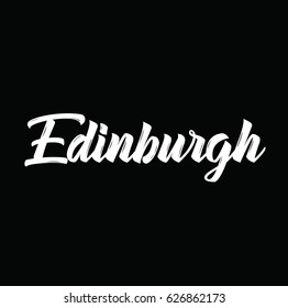 edinburgh, text design. Vector calligraphy. Typography poster. Usable as background.