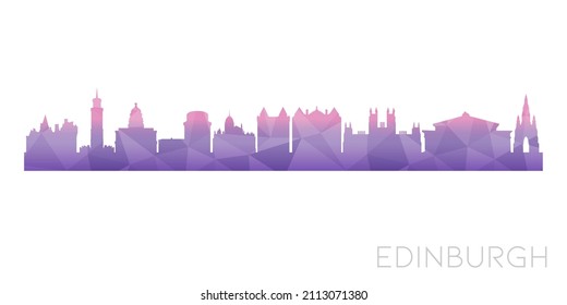 Edinburgh, UK Low Poly Skyline Clip Art City Design. Geometric Polygon Graphic Horizon Icon. Vector Illustration Symbol.