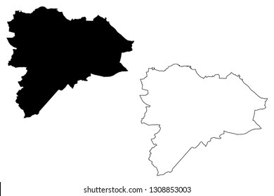 Edinburgh (United Kingdom, Scotland, Local government in Scotland) map vector illustration, scribble sketch City and council area Edinburgh map