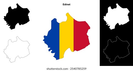 Edinet blank outline map set