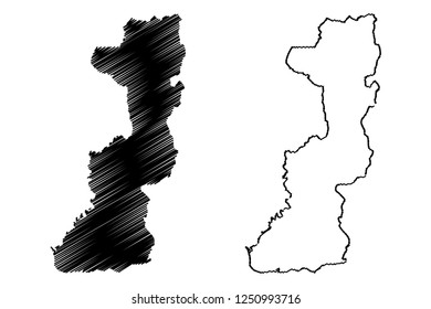 Edirne (Provinces of the Republic of Turkey) map vector illustration, scribble sketch Edirne ili map