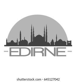 Edirne Skyline Silhouette Skyline Stamp Vector City Design