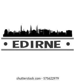 Edirne Skyline Stamp Silhouette City Vector Design