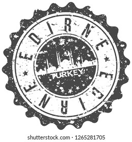Edirne Turkey. City Skyline. Silhouette City. Design Vector. Famous Monuments.