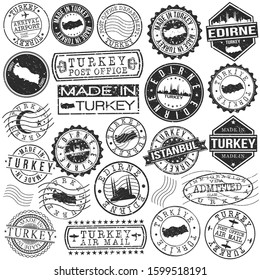 Edirne Turkey Stamp. Vector Art Postal. Passport Travel Design. Travel and Business Set.
