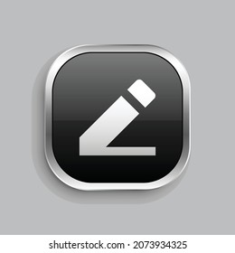 edit 2 fill icon design. Glossy Button style rounded rectangle isolated on gray background. Vector illustration