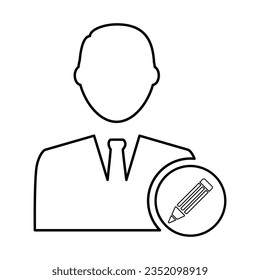 Edit Account Icon In Outline Style