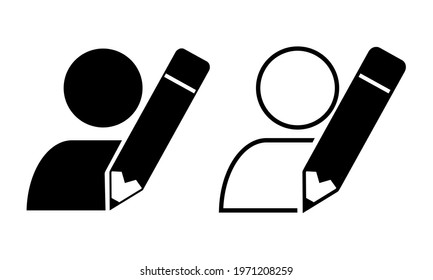 Edit account sign. Edit user profile icon. Illustration vector