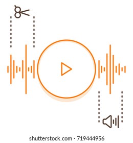 Edit audio concept. Simple vector illustration on white background