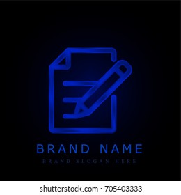 Edit blue chromium metallic logo