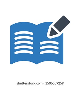 edit book glyph colour vector icon