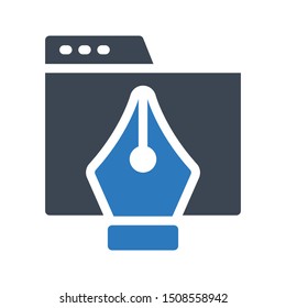 edit browser glyph colour vector icon