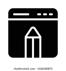 edit browser glyph flat vector icon