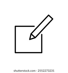 Edit button icon black and white vector outline sign