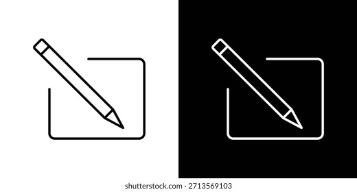 Edit button icon pictogram on White Background Editable Stroke.