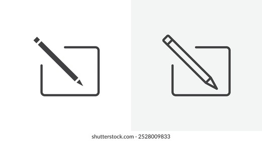 Edit button icon vector icon set in black and white color.
