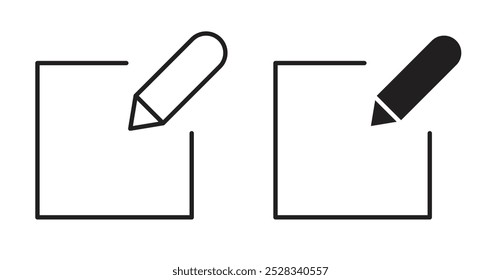 Edit button icons. Vector set in filled and line style.