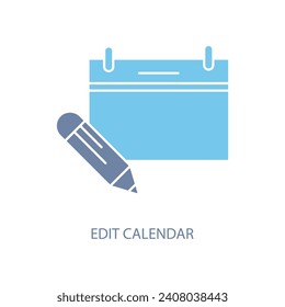 icono de la línea de concepto de calendario. Ilustración de elemento simple. editar el diseño de símbolos de esquema de concepto de calendario.