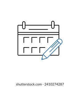 edit calendar concept line icon. Simple element illustration. edit calendar concept outline symbol design.