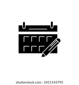 Editieren des Kalenderkonzepts Linie Symbol. Einfache Elementgrafik. Umrisssymbol-Design bearbeiten.