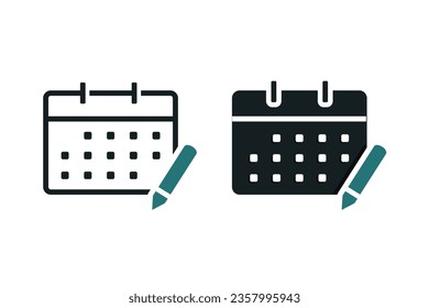 Edit calendar icon. Illustration vector