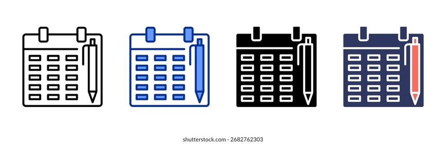 Editar coleção de vários estilos da folha de ícones do Calendário