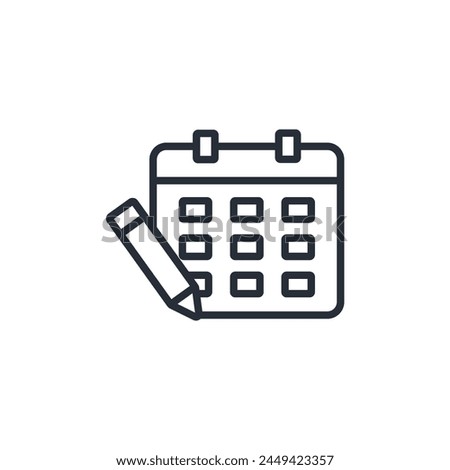 edit calendar icon. vector.Editable stroke.linear style sign for use web design,logo.Symbol illustration.
