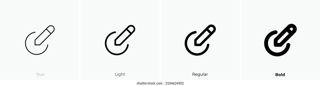 edit circle icon. Thin, Light Regular And Bold style design isolated on white background