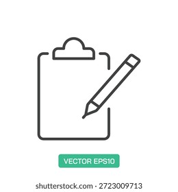 Ícone Editar Área de Transferência. Vetor de ícone de linha fina