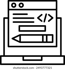 Edit Code Line Vector Icon Design