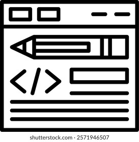 Edit Code Line Vector Icon Design