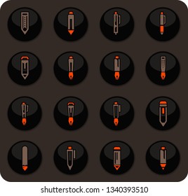 Edit color vector icons on dark background for user interface design