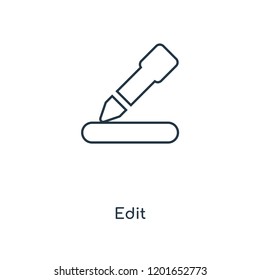 Edit concept line icon. Linear Edit concept outline symbol design. This simple element illustration can be used for web and mobile UI/UX.