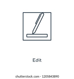 Edit concept line icon. Linear Edit concept outline symbol design. This simple element illustration can be used for web and mobile UI/UX.