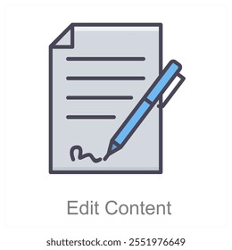 Edit Content and editing icon concept