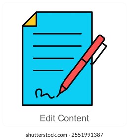 Edit Content and profiles icon concept