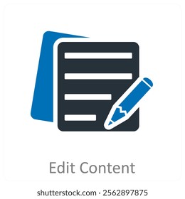 Edit Content and text icon concept