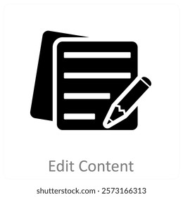 Edit Content and text icon concept