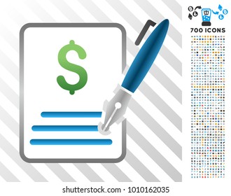 Edit Contract Price gradient icon with 700 bonus bitcoin mining and blockchain design elements. Vector illustration style is flat iconic symbols designed for blockchain software.