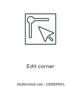 Edit corner concept line icon. Linear Edit corner concept outline symbol design. This simple element illustration can be used for web and mobile UI/UX.