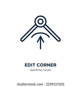 edit corner icon from geometric figure collection. Thin linear edit corner, corner, style outline icon isolated on white background. Line vector edit corner sign, symbol for web and mobile