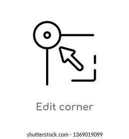 edit corner vector line icon. Simple element illustration. edit corner outline icon from geometric figure concept. Can be used for web and mobile