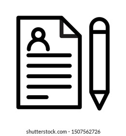 Edit Cv Thin Line Vector Icon