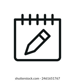 Edit date isolated icon, calendar with pencil vector icon with editable stroke
