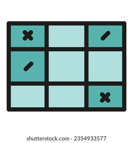 Edit digital table icon outline vector. Stroke tool. Data interface color flat